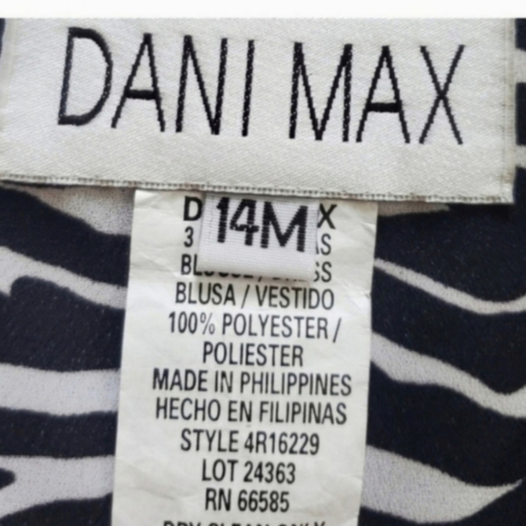 Y2K Zebra Colorblock White Sleeveless Dress 14 Y2K Black - Picture 2 of 9